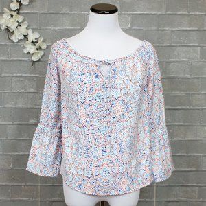 Cupcakes and Cashmere Printed Peasant Top